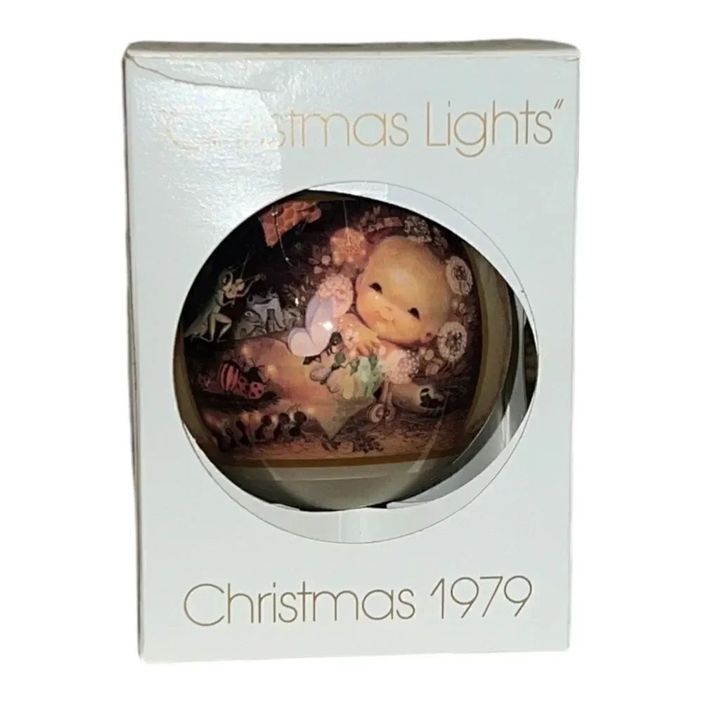 Schmid Juan Ferrandiz Christmas Lights Glass Ornament W Box 1979